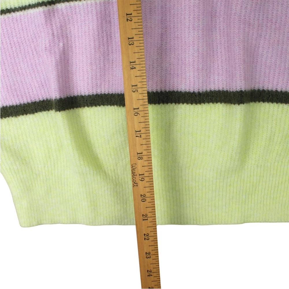 NWT Ann Taylor Striped Colorblock Crew Neck Ribbed Sweater Small White Chunky S - Picture 10 of 12